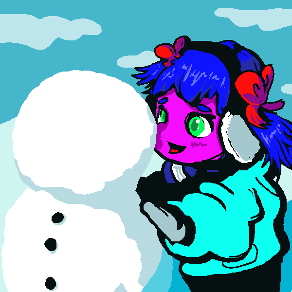 i maked a snoweyman! can u gibe him a face???