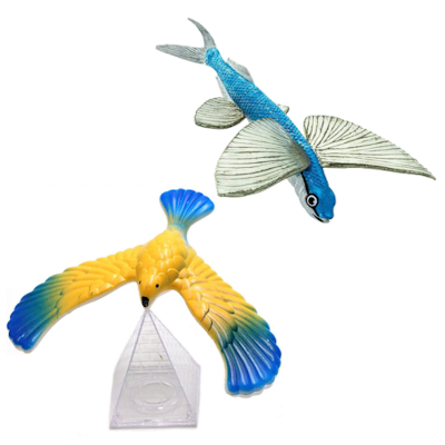 my boyfriend bought me a balancing bird and a flying fish today im so happy