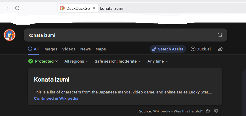 You are using the official Konata approved search engine, right?