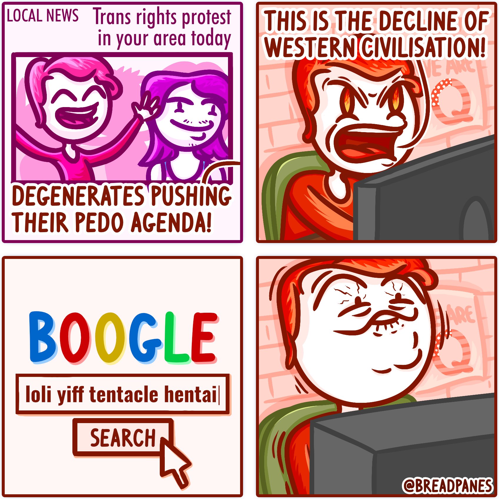 Did you ever notice how, the more right-wing a website is, the more pedophiles it has? Kiwi Farms and Soyjak Party are the most obvious examples, but look at literally any chud site and you'll see that it's Pedophile Central.